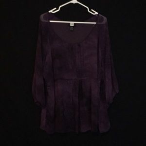 Studio 1940 26/28W Semi Sheer Purple Blouse